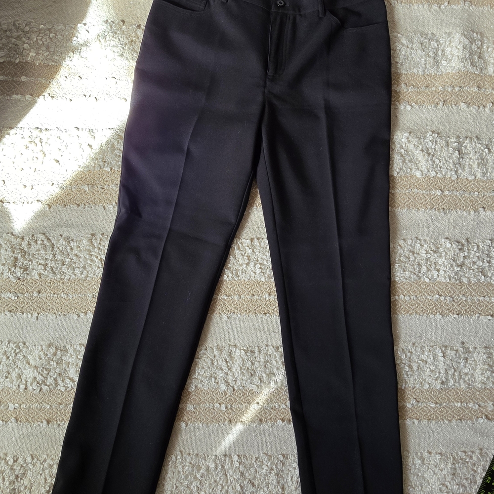 Peace of Cloth Black Straight Leg Trousers Dress Stetch Jean Style Size 8
